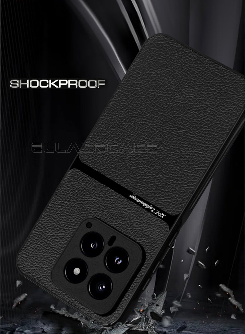 ELLAGECASE Business Class Case for Xiaomi 14, Ultra-Thin, Built-in Magnetic Plate, Wireless Charging, Shockproof, Full Camera Lens Protection - Image 2