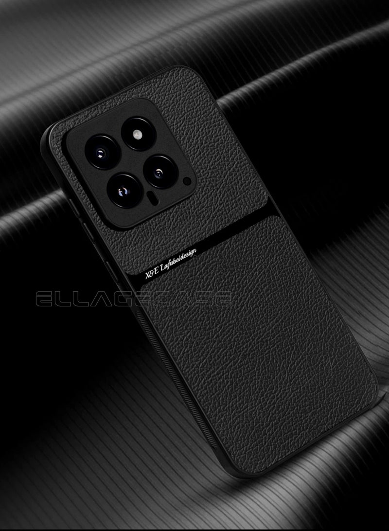 ELLAGECASE Business Class Case for Xiaomi 14, Ultra-Thin, Built-in Magnetic Plate, Wireless Charging, Shockproof, Full Camera Lens Protection - Image 4