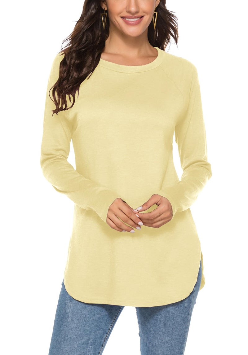 Newchoice Womens Long Sleeve Tops for Winter Clothing Layered Thermal Shirts for Women Cold Weather Butter Yellow S - Image 1