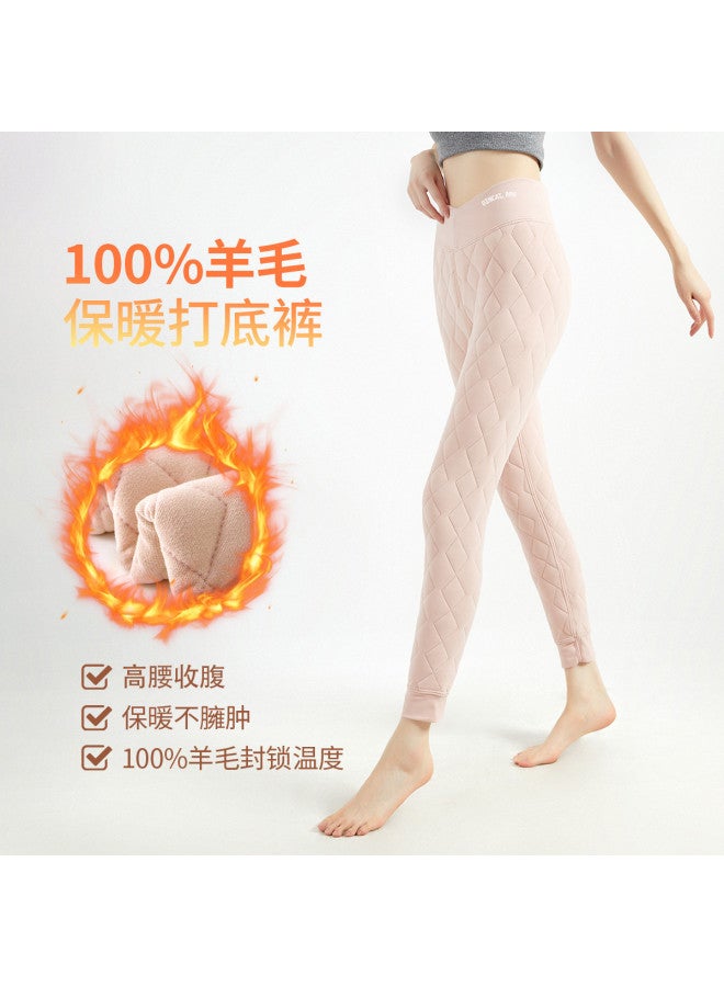 pincai Women'S Wool Thermal Pants, Fleece Lined And Thickened, High Waist, Extra Thick Integrated Fleece, Winter Cold Proof Warmth, Slimming Cotton Pants For Inner Wear - Image 2