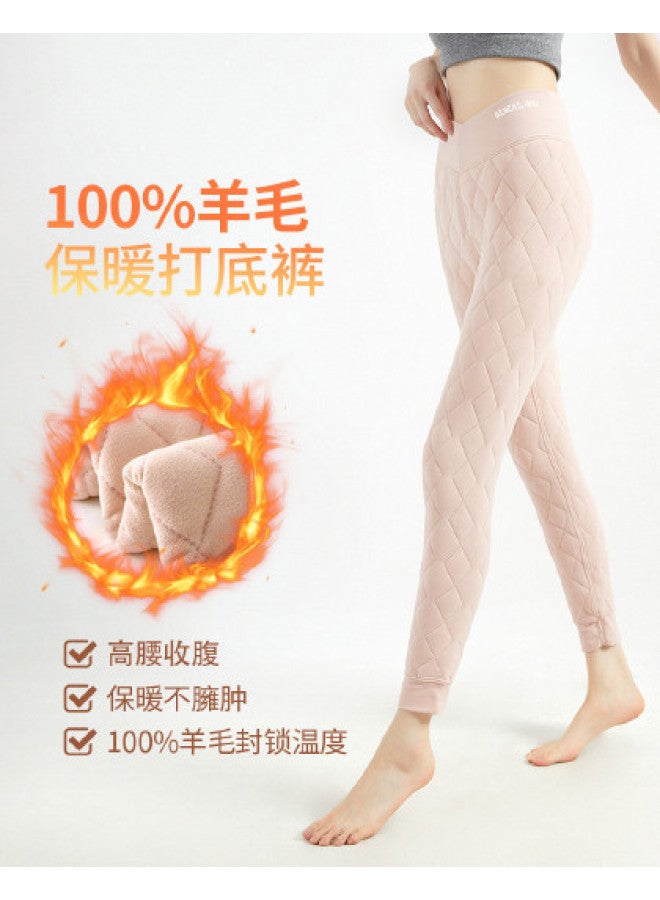 pincai Women'S Wool Thermal Pants, Fleece Lined And Thickened, High Waist, Extra Thick Integrated Fleece, Winter Cold Proof Warmth, Slimming Cotton Pants For Inner Wear - Image 1