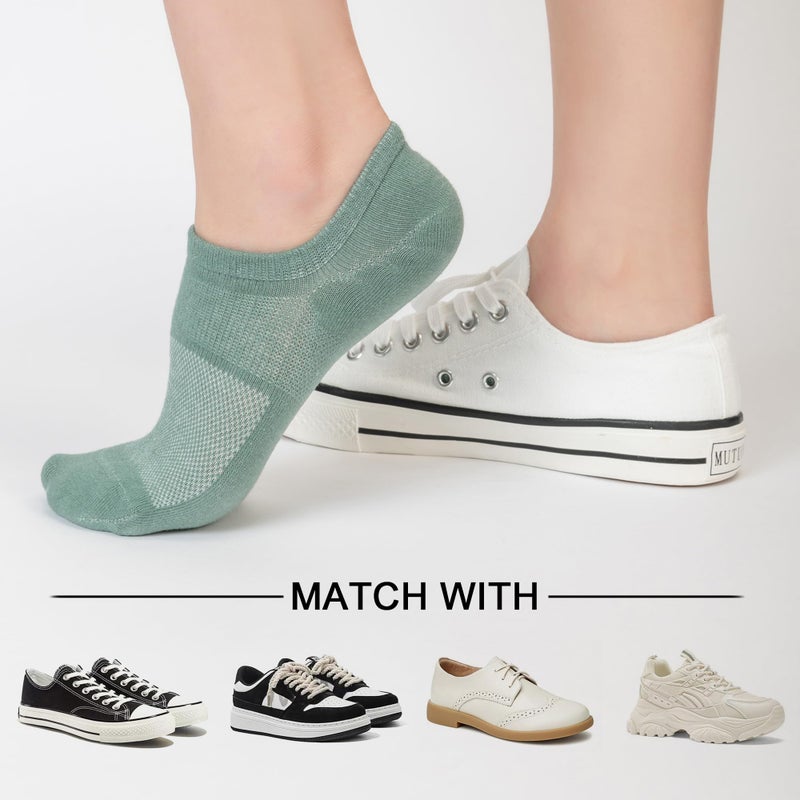 Time May Tell No Show Socks Womens 8 Pairs Non Slip Low Cut Ankle Invisible Running Casual Seamless Socks(Multicolor(8 pairs)) US Size 6-9 - Image 5