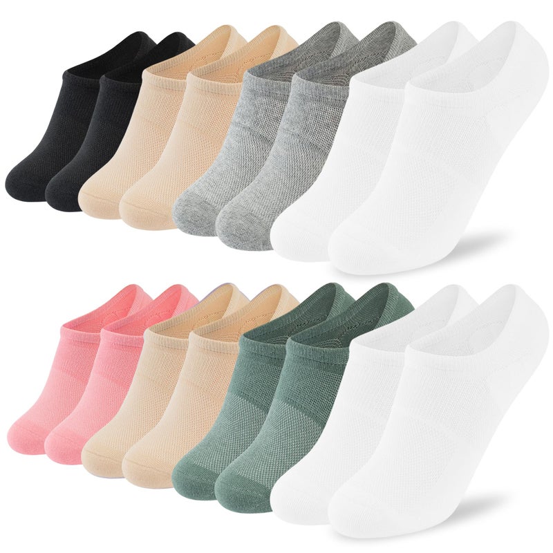 Time May Tell No Show Socks Womens 8 Pairs Non Slip Low Cut Ankle Invisible Running Casual Seamless Socks(Multicolor(8 pairs)) US Size 6-9 - Image 1