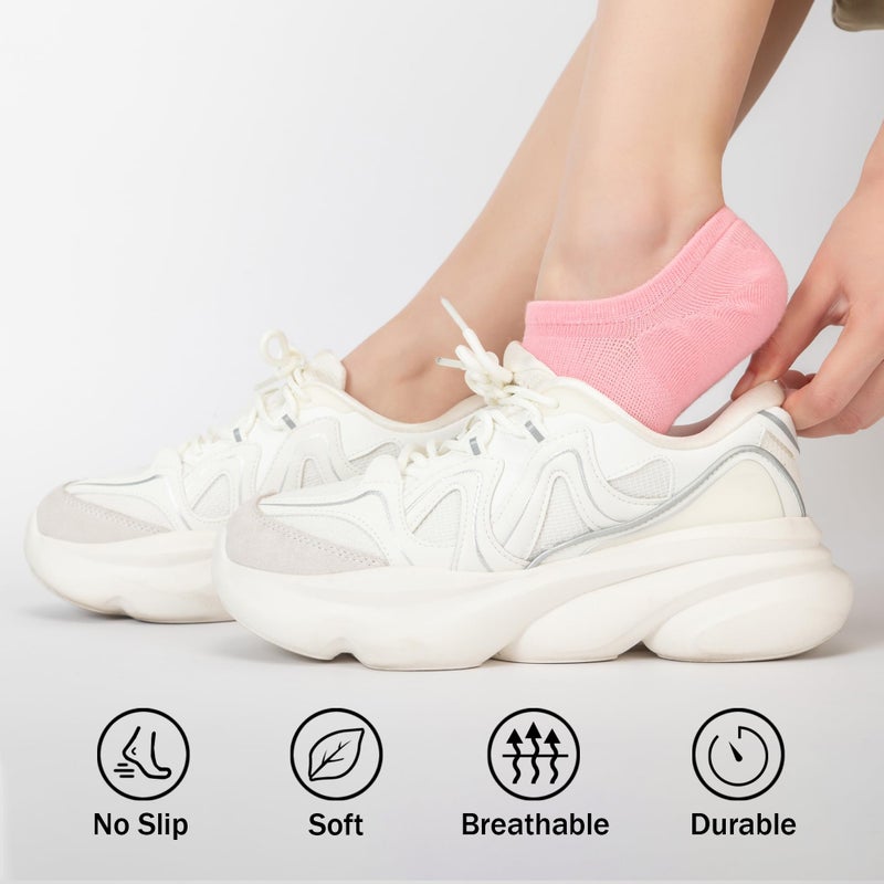 Time May Tell No Show Socks Womens 8 Pairs Non Slip Low Cut Ankle Invisible Running Casual Seamless Socks(Multicolor(8 pairs)) US Size 6-9 - Image 2