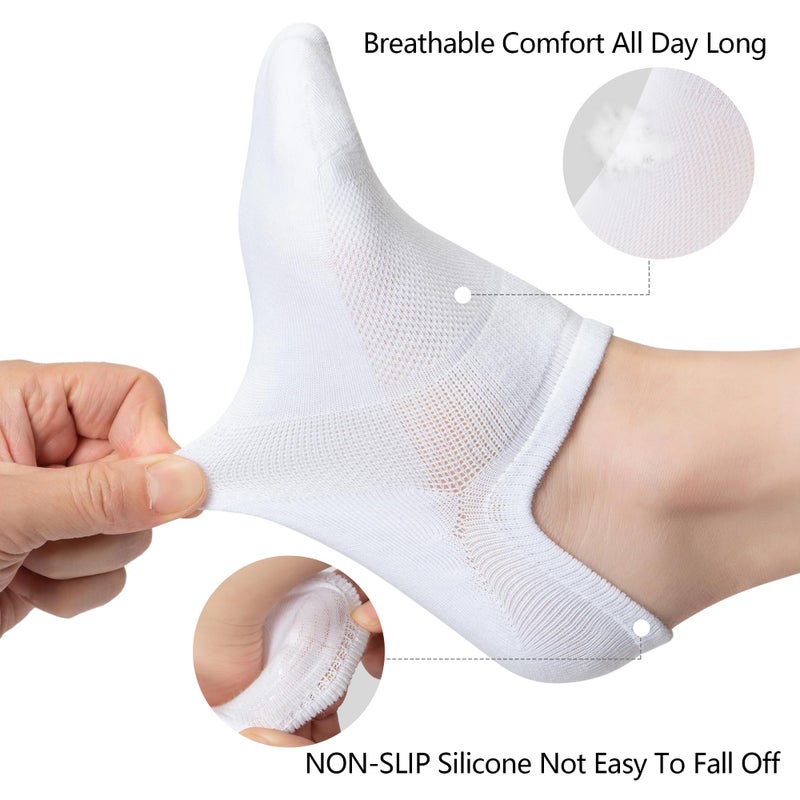 Time May Tell No Show Socks Womens 8 Pairs Non Slip Low Cut Ankle Invisible Running Casual Seamless Socks(Multicolor(8 pairs)) US Size 6-9 - Image 3