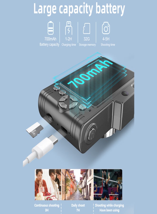 Portable Kids Camera 1080P Compact Camera 48MP Dual Lenses 8× Optical Zoom Support 32GB TF Memory Card Mini CCD Camera with 2.8-inch TFT Screen Great Gift for Boys Girls Kids Adult Teenagers Students - Image 4