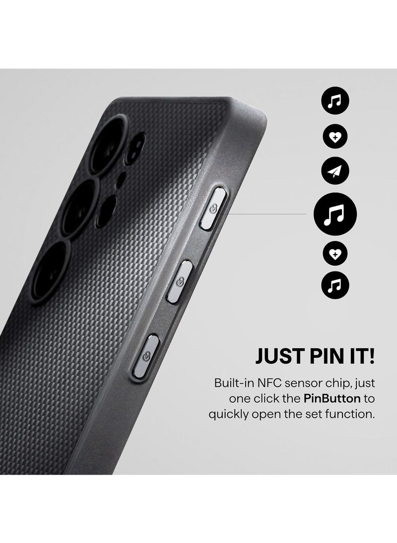 PITAKA - PITAKA Samsung Galaxy S25 Ultra Case Made from Premium Aramid Fibre, Lightweight and Slim All-around protection Magnetic Phone Case Magsafe-Compatibility Grade Protective Pin Button Case Black Grey - Image 1