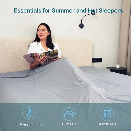 ACCURATEX Cooling Throw Blanket, Arc-Chill Cooling Comforter, Lightweight Cool Blankets for Hot Sleepers and Night Sweats, Silky Soft Breathable Summer Cool Comforter,Ivory(50"x70") - Image 5