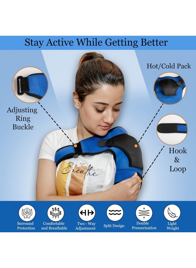 Wonder Care Wonder Care Rotator cuff brace for shoulder pain relief Neoprene Shoulder support brace for men and women for dislocated, frozen, mouse shoulder, rotator cuff pain relief wrap (Special size: 36"-48") - Image 2