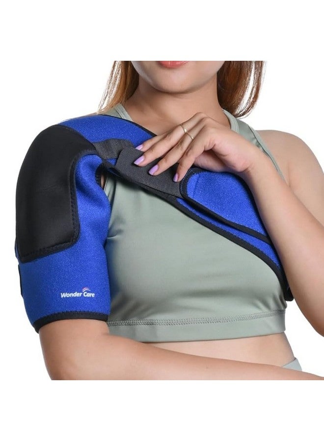 Wonder Care Wonder Care Rotator cuff brace for shoulder pain relief Neoprene Shoulder support brace for men and women for dislocated, frozen, mouse shoulder, rotator cuff pain relief wrap (Special size: 36"-48") - Image 1