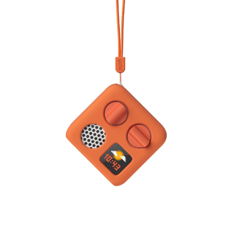 Yoto Mini Adventure Jacket in Fruit Punch (Orange) with Matching Wrist Lanyard â€“ Accessory for Kids Mini Audio Device, Anti-Slip Silicone Skin Cover, Fitted Protective Sleeve Case - Image 1