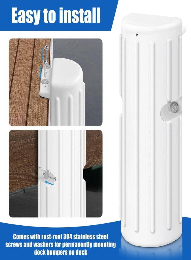 FBULWSEC Dock Bumpers, Boat Dock Bumper Fender for Edge & Side, Marine-Grade PVC Fenders Guards for Docking, UV-Resistant, Edge Protection & Dock Guard, Includes 304 Stainless Hardware - 2PACK White - Image 5