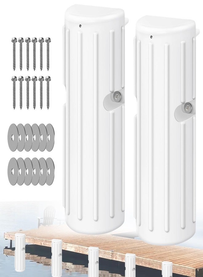 FBULWSEC Dock Bumpers, Boat Dock Bumper Fender for Edge & Side, Marine-Grade PVC Fenders Guards for Docking, UV-Resistant, Edge Protection & Dock Guard, Includes 304 Stainless Hardware - 2PACK White - Image 1