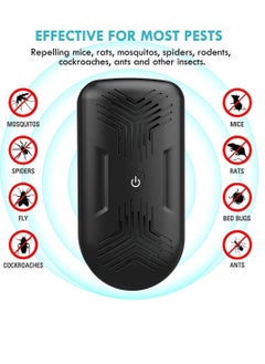 SYOSI Ultrasonic Pest Repeller - [2020 Upgrade] Plug in Mouse Deterrent, Mouse & Rat Repellent, 8W Ultra Sonic Speaker, Indoor Pest Repeller for Rat, Mouse, Spider, Fly, Cockroach, Mosquito (Black)  - Image 2