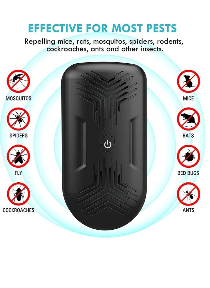 Ultrasonic Pest Repeller - [2020 Upgrade] Plug in Mouse Deterrent, Mouse & Rat Repellent, 8W Ultra Sonic Speaker, Indoor Pest Repeller for Rat, Mouse, Spider, Fly, Cockroach, Mosquito (Black)