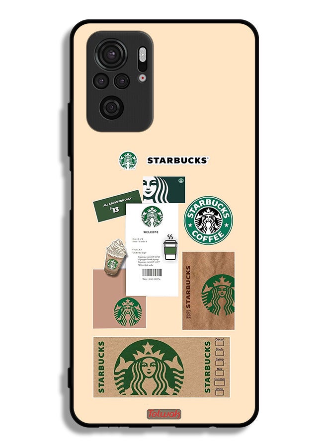 Tolwak Xiaomi Poco M5s Protective Case Cover Coffee Sticker - Image 2