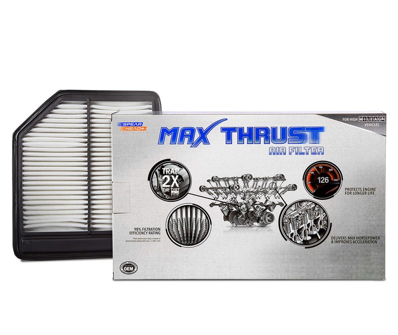 SPEARHEAD فلتر هواء محرك سبيرهاد MPG ديفينس ماكس ثروست لجميع المركبات، يتناسب مثل OEM، يستعيد MPG والتسارع (MT-165) - Image 1