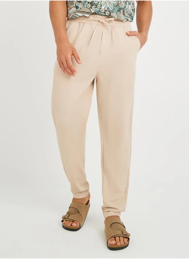 ستايلي Styli Textured Regular Fit Joggers with Drawstring