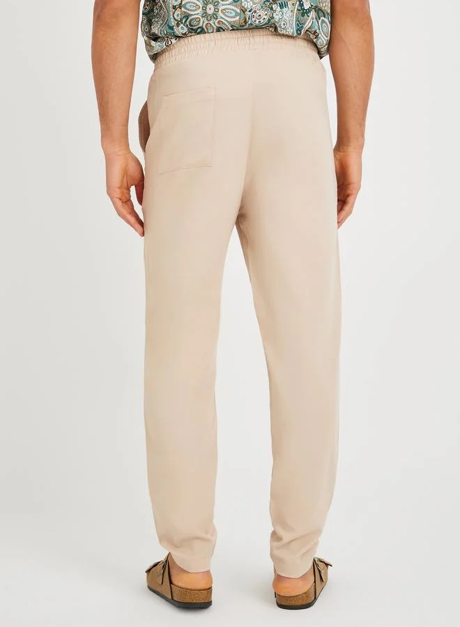 Styli Styli Textured Regular Fit Joggers with Drawstring