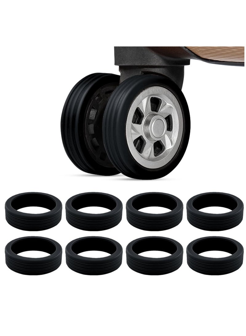 URbazaar Vparty Luggage Wheel Covers, 8 Pack Luggage Wheel Protector Covers, Silicone Suitcase Wheel Covers, for Most 8-Spinner Wheels Carry on Luggage, Anti Wear and Shock Absorption - Image 1