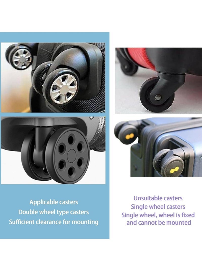URbazaar Vparty Luggage Wheel Covers, 8 Pack Luggage Wheel Protector Covers, Silicone Suitcase Wheel Covers, for Most 8-Spinner Wheels Carry on Luggage, Anti Wear and Shock Absorption - Image 5