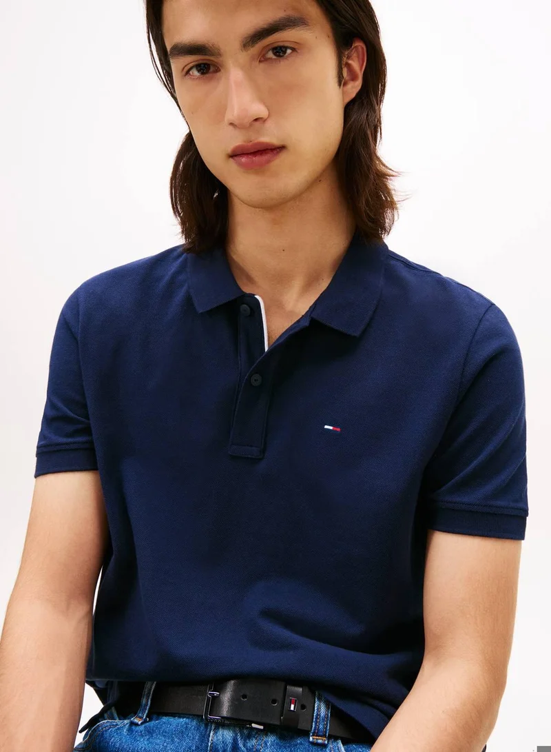 Tommy Flag Slim Fit Pique Polo Shirt