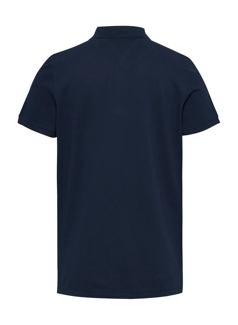 TOMMY JEANS  Tommy Flag Slim Fit Pique Polo Shirt for Men | Best Price UAE
