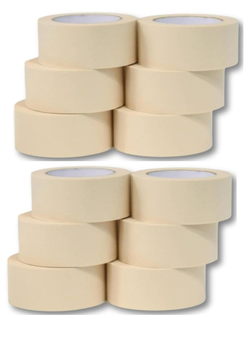 Libra Libra Heavy Duty Masking Tape (Ivory,2in x 30 Yard) Pack of 12  - Image 1