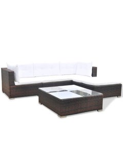 vidaXL 5 Piece Garden Lounge Set with Cushions Poly Rattan Brown - pzsku/ZE9B405018E7463FA2228Z/45/_/1695981425/7464e82d-b084-469a-8c1e-f8726f83fa3d