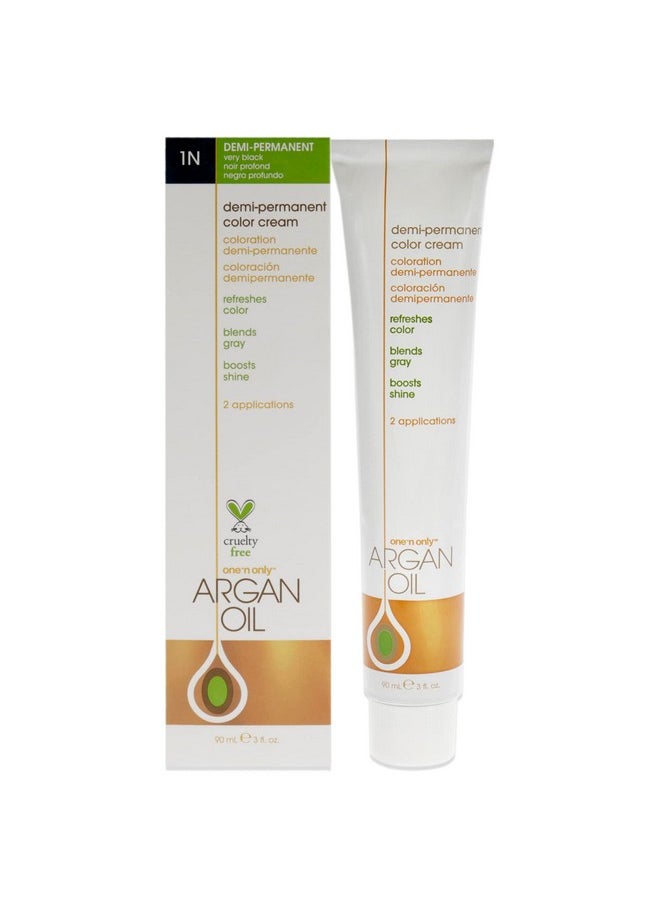 One N Only - Onenonly Argan Oil Demipermanent Hair Color Cream 1N Very Black Hair Color Unisex 3 Oz - Image 1