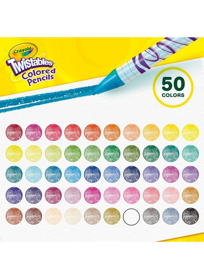 كرايولا مجموعة أقلام تلوين Crayola Twistables (50 قطعة)، أقلام ملونة بدون مبراة للأطفال، أقلام تلوين، هدايا للأطفال، هدية للعطلات، 4+ - Image 4