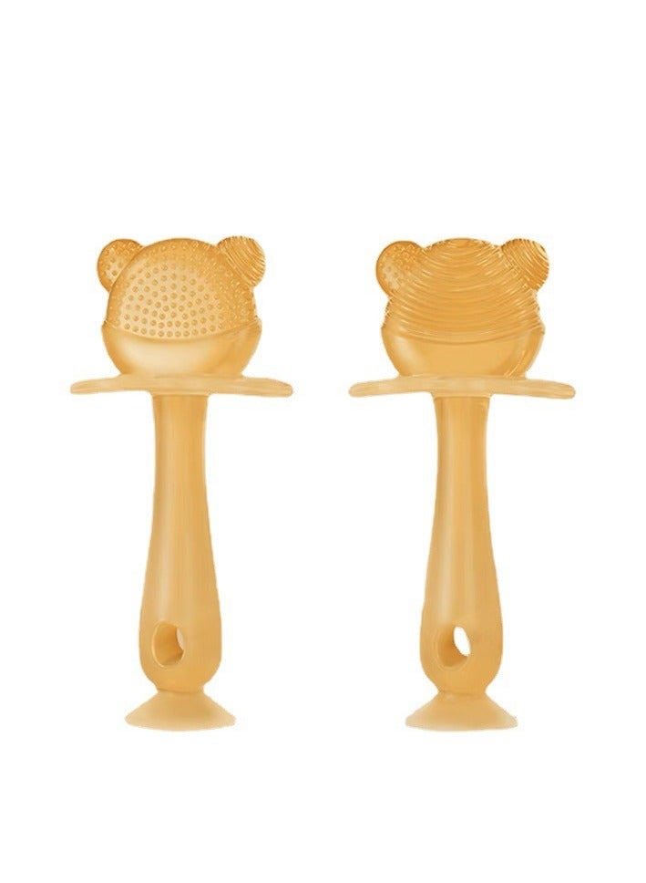 2 Baby Teethers  2 Infant Silicone Pacifiers With Storage Boxes, Teething Toys Gum Massagers For Babies and Toddlers 0-36 Months