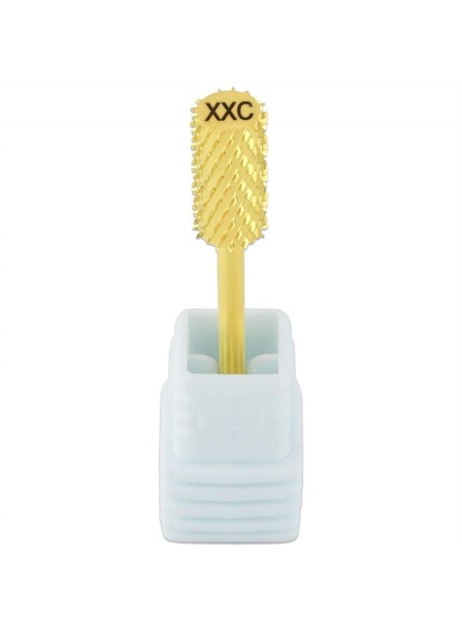 Pana Professional 3/32" Shank Size - Flat Top Large Barrel Gold Carbide Bit 2X Coarse Grit - Nail Drill Bit for Dremel Machine - Image 4