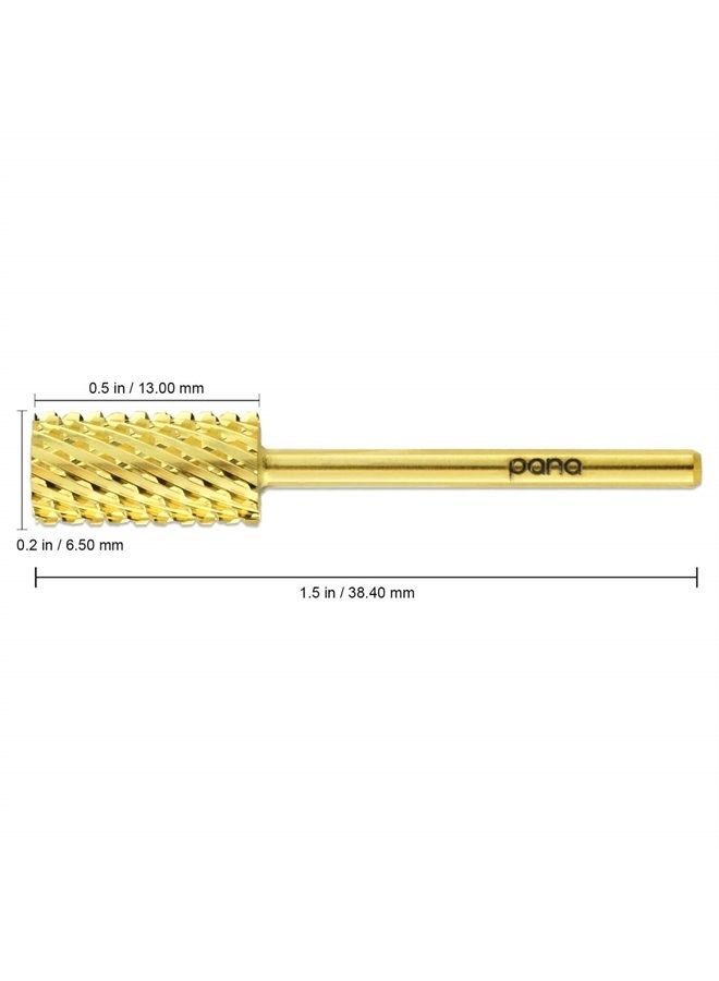 Pana Professional 3/32" Shank Size - Flat Top Large Barrel Gold Carbide Bit 2X Coarse Grit - Nail Drill Bit for Dremel Machine - Image 2