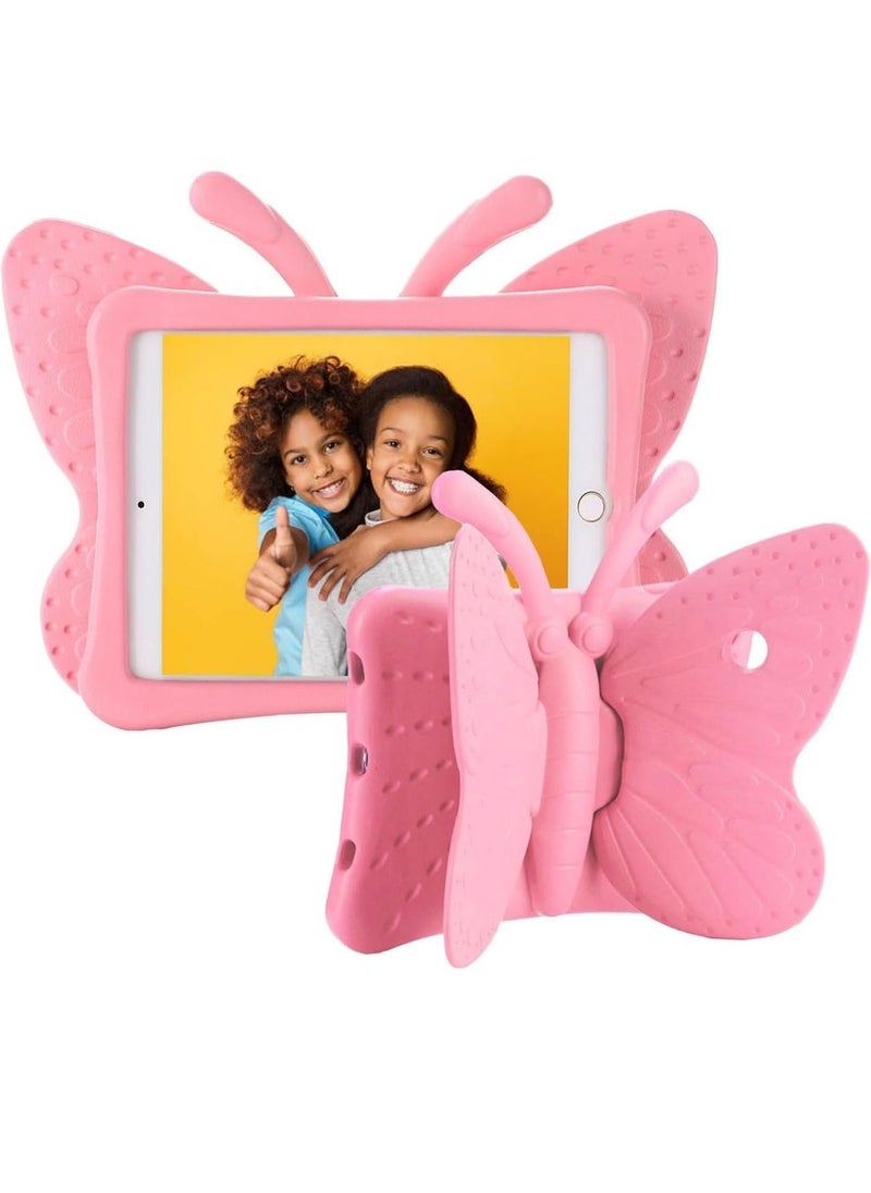 JAJEEK iPad Case for Kids, iPad 9.7 inch Case, Light Weight Shockproof EVA Foam Protective Tablet Stand Cover Holder for Apple iPad Air/Air 2 iPad 9.7 2017/2018 Cute Butterfly (PINK) - Image 1