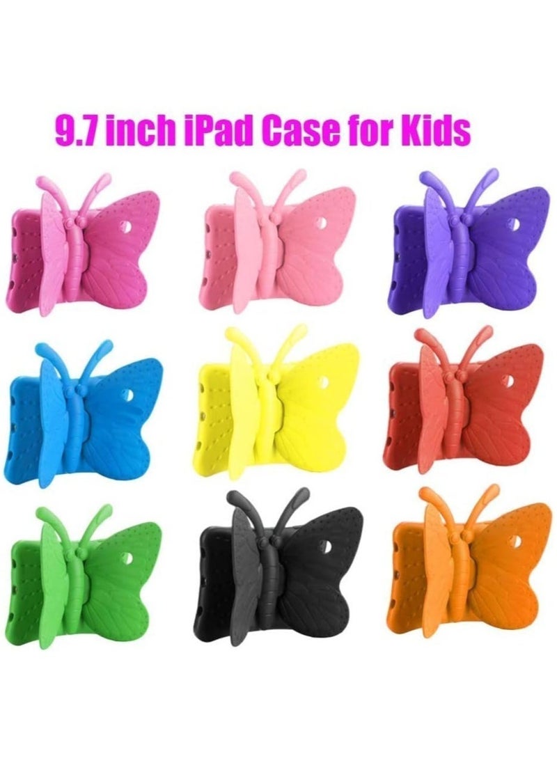 JAJEEK iPad Case for Kids, iPad 9.7 inch Case, Light Weight Shockproof EVA Foam Protective Tablet Stand Cover Holder for Apple iPad Air/Air 2 iPad 9.7 2017/2018 Cute Butterfly (PINK) - Image 4