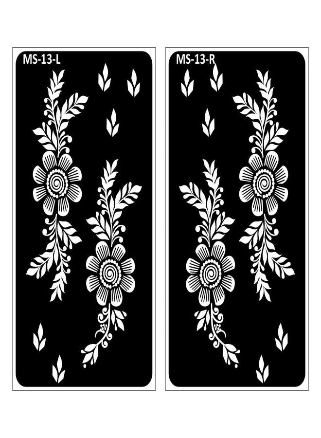 VANVATI Circle Flower Easy Peel for Home Use Mehndi Stencil Sticker One Set for Both Hand | Easy to Apply Stencil Mehndi Sticker Perfect for Weddings, Parties and Any Occasion - Image 2