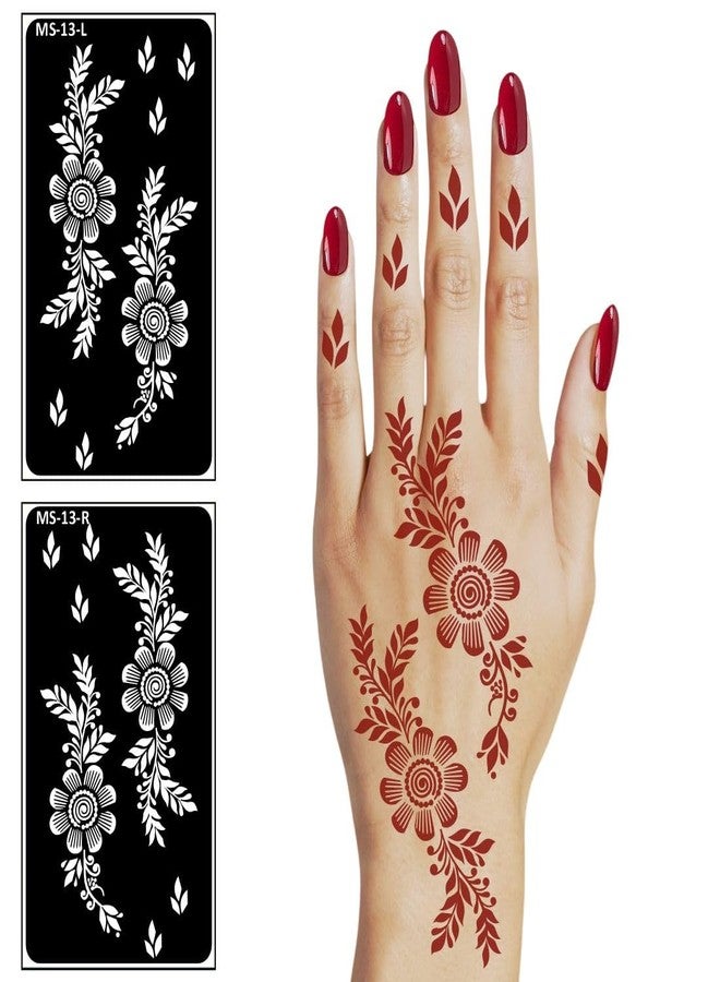 VANVATI Circle Flower Easy Peel for Home Use Mehndi Stencil Sticker One Set for Both Hand | Easy to Apply Stencil Mehndi Sticker Perfect for Weddings, Parties and Any Occasion - Image 5