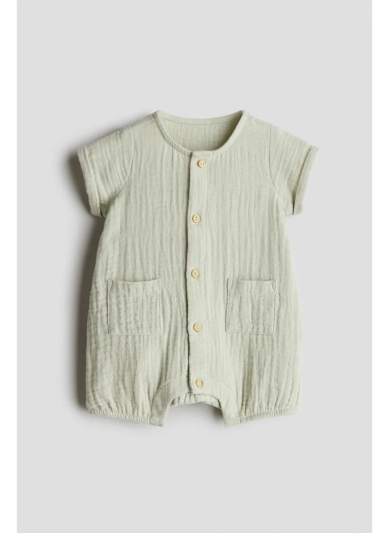 اتش اند ام Cotton muslin romper suit