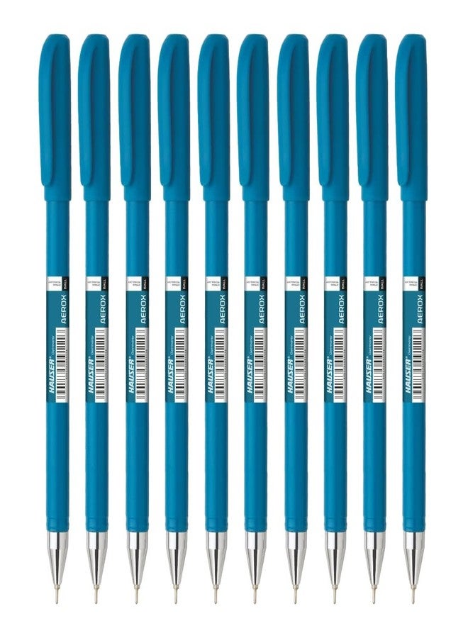 Hauser Aerox Ball Pen Wallet Pack | 0.6 mm Tip Size | Sturdy Refillable Ball Pen | Low-Viscosity Ink For Smudge Free Writing | Light Weight Ball Pen | Blue Ink, Set Of 10 X 3 Pack - Image 1
