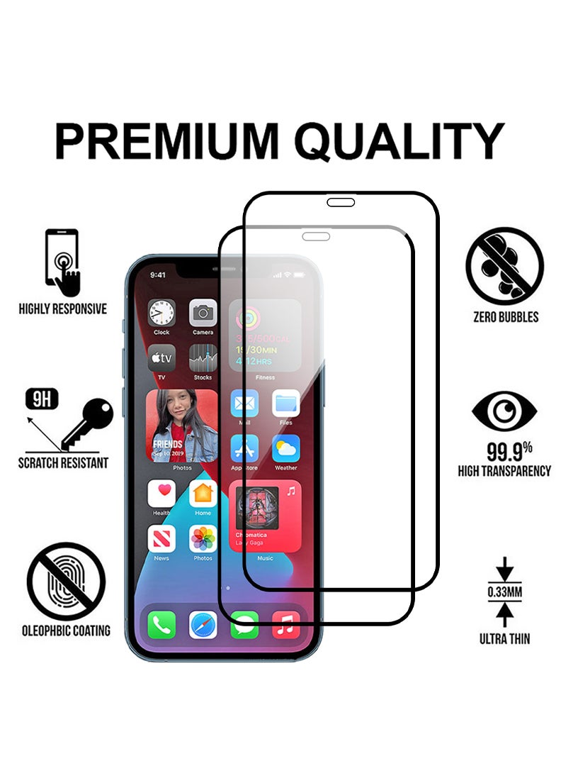 Theodor Pack of 2 Tempered Glass Screen Protector With 9H hardness For Apple iPhone 12/12 Pro 6.1  - Image 2