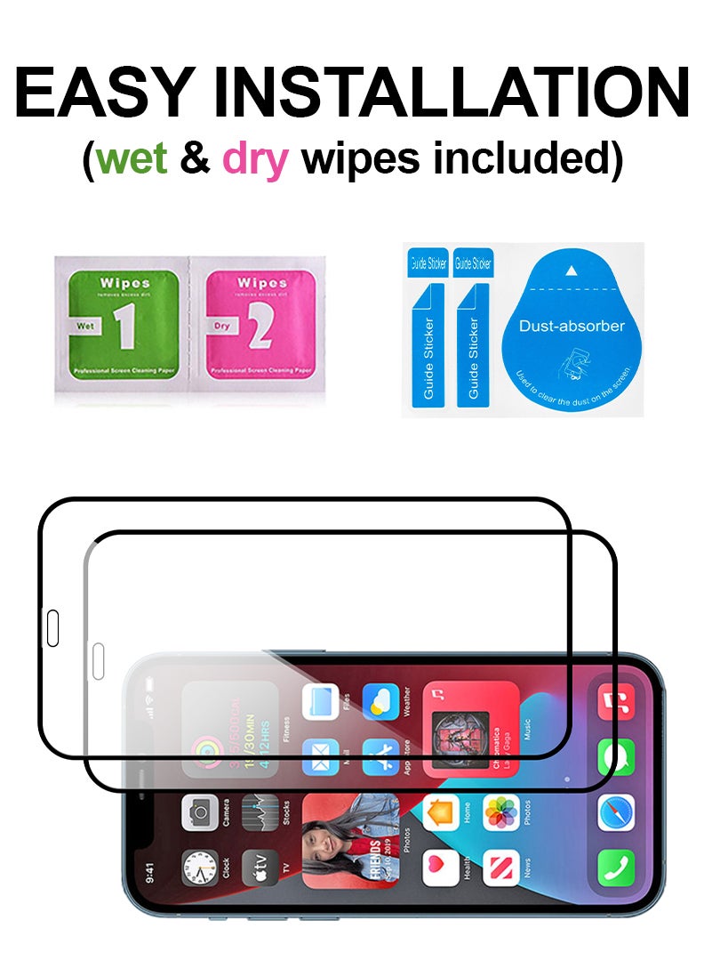Theodor Pack of 2 Tempered Glass Screen Protector With 9H hardness For Apple iPhone 12/12 Pro 6.1  - Image 3