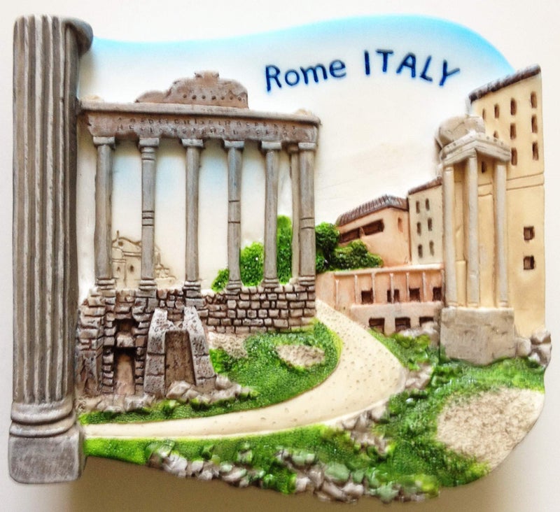 WitnyStore Tiny 2 Roman Forum Rome Italy Magnet Miniature Hand Made Resin 3D Europe Landmark Tourist Attractions Decorative Refrigerator Fridge Magnets Dcor Collectibles Traveler Souvenirs Gifts