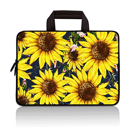 Baocool 11" 11.6" 12" 12.1" 12.5" inch Laptop Carrying Bag Chromebook Case Notebook Ultrabook Bag Tablet Cover Neoprene Fit Samsung Google Acer HP DELL Lenovo Asus (11 11.6 12.1 12.2 inch, Sunflower) - Image 1