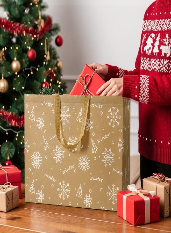 STYPOP 12 Pack Extra Large Christmas Gift Bags, 17" Reusable Non-Woven Holiday Christmas Tote Bags with Handles - Bulk Xmas Gift Wrap & Party Favor Supplies, 16.9" × 12.6" × 6.8" - Image 4