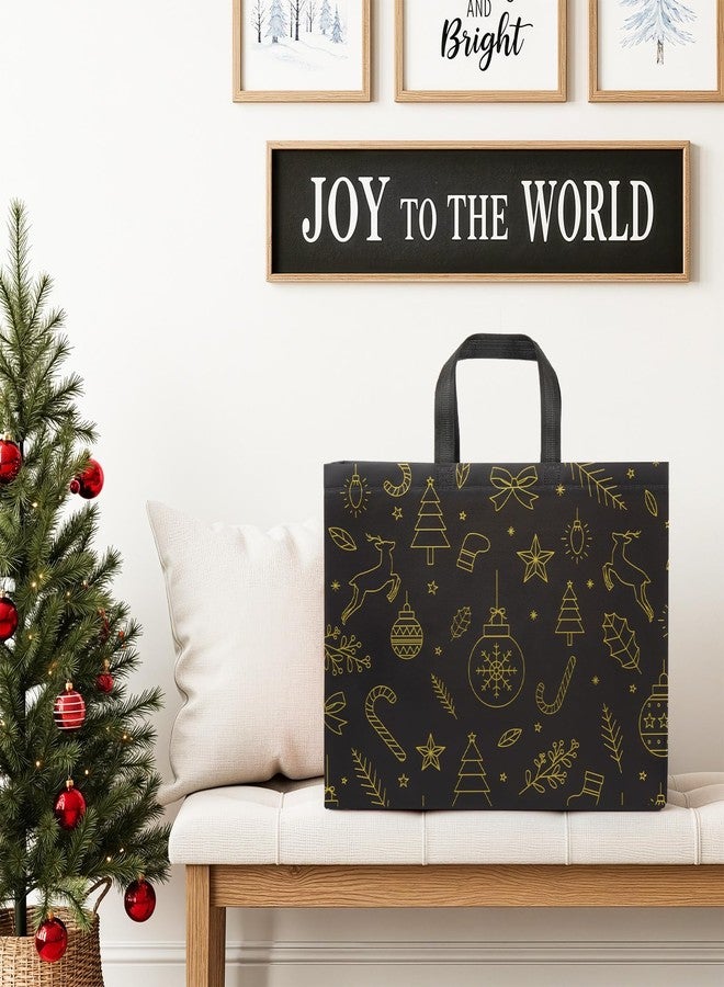 STYPOP 12 Pack Extra Large Christmas Gift Bags, 17" Reusable Non-Woven Holiday Christmas Tote Bags with Handles - Bulk Xmas Gift Wrap & Party Favor Supplies, 16.9" × 12.6" × 6.8" - Image 3