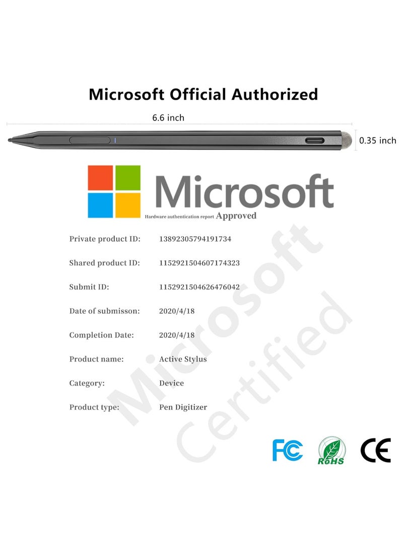 SYOSI - Surface Pen, Microsoft Surface Pen Magnetic, 4096 Pressure Sensitivity, Rechargeable and Palm Rejection, Surface Pro Pen 8/X/7/6/5/4/3, Surface 3/Go/Book/Laptop/Studio, ASUS, HP, DELL - Image 1