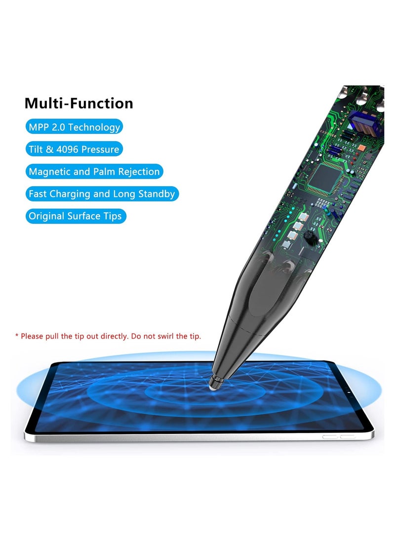 SYOSI - Surface Pen, Microsoft Surface Pen Magnetic, 4096 Pressure Sensitivity, Rechargeable and Palm Rejection, Surface Pro Pen 8/X/7/6/5/4/3, Surface 3/Go/Book/Laptop/Studio, ASUS, HP, DELL - Image 1
