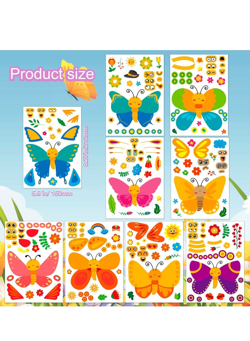 27Pcs Butterfly Make Your Own Stickers 9 Styles Mix x 3Pcs Match Butterfly Decals DIY Butterfly Craft Kits Fun and Creative Butterfly Craft Activity for Kids for Gift Party Favors School