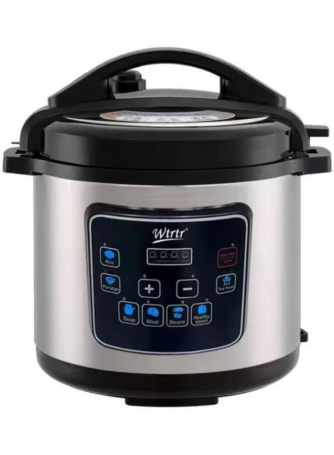 Wtrtr 9 Liters 1350W stainless steel electric pressure cooker, Slow, Rice Cooker, Yogurt, Cake Maker,Steamer and Warmer, Silver.perfect for larger families. WTR-9003 (9L) - Image 1